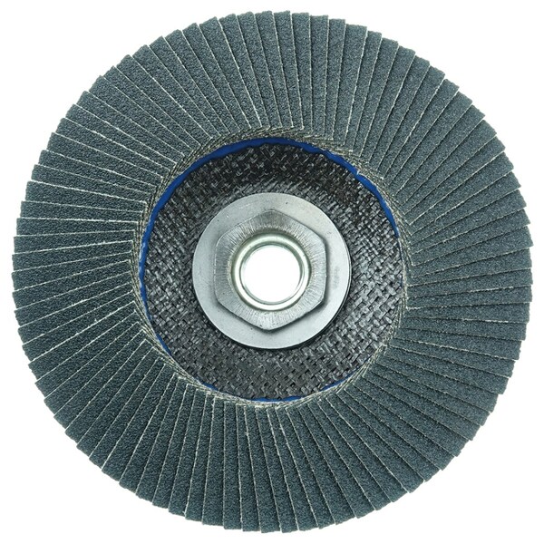 5" Disco de Solapa Abrasiva Tiger Paw de Weiler, Plano (TY27), 80Z, 5/8"-11 UNC - 51158