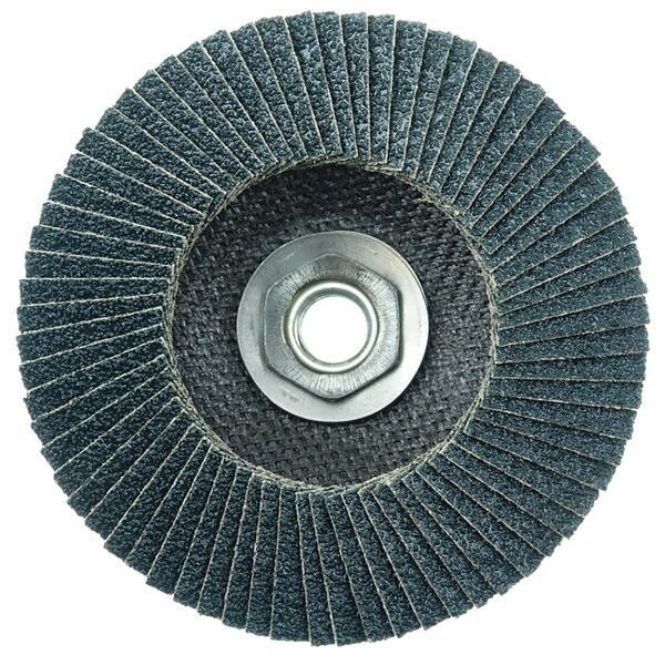 Weiler 5" Tiger Paw Disco de Láminas Abrasivas, Plano (TY27), 40Z, 5/8"-11 UNC - 51156