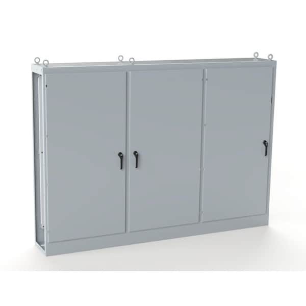 Saginaw Control & Engineering 3 Point Latch with Coinproof/Padlock Handle Electrical Enclosures, 84 in H, 18 in D, 118 in W - SCE-84XMR3D18G
