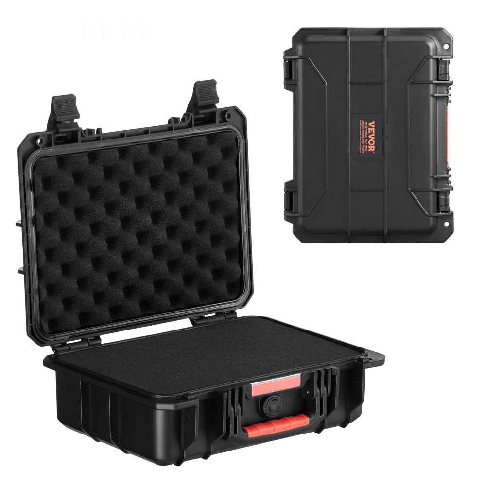VEVOR 0.56 Cu.ft Weatherproof Hard Case with Handle Clips Padlock Holes PU Foam Protect Pistol, Microphone, and Camera Equipment - FFYSTX0809CUFQNEDV0