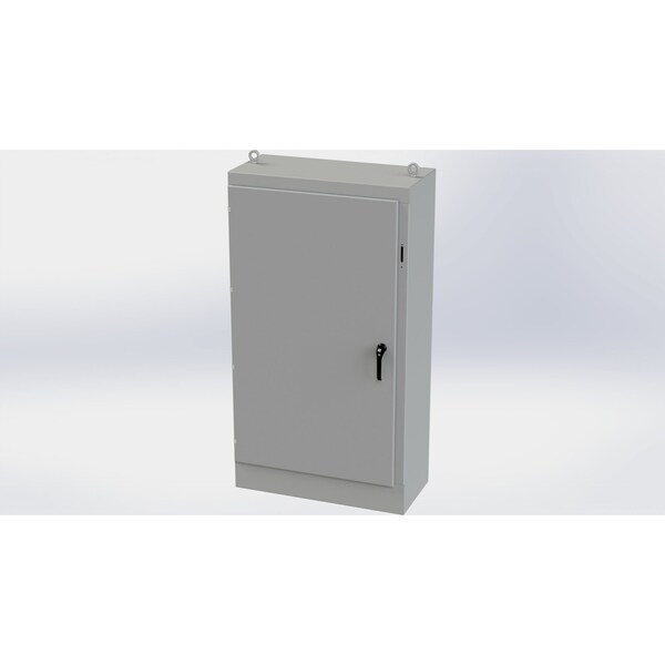 Saginaw Control & Engineering 3 Point Latch with Coinproof/Padlock Handle Electrical Enclosures, 72 in H, 18 in D, 39-1/2 in W - SCE-72XM4018G