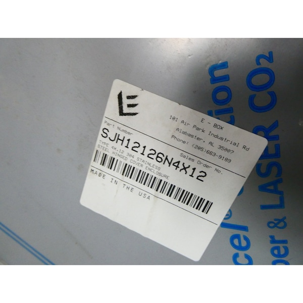 E-Box Stainless Steel Electrical Enclosures, 12 in H, 6 in D, 12 in W, Hinged - SJH12126N4X12