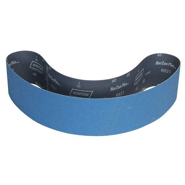 Cinturón de lija recubierto, 6 pulgadas de ancho, 48 pulgadas de largo, 150 granos, fino, alúmina de circonio, BlueFire R823P, azul - 78072770042