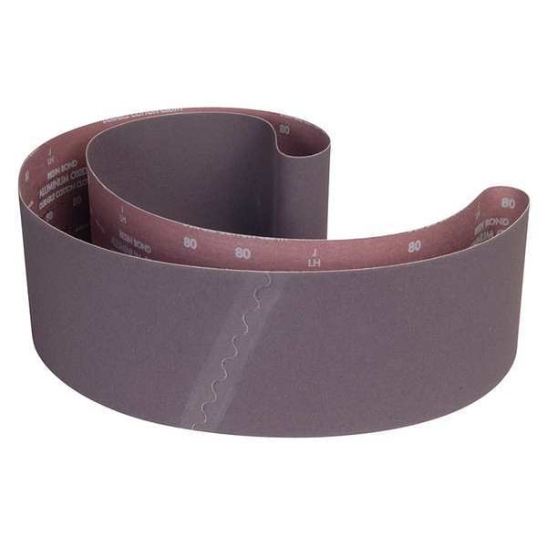 Banda de lija cubierta Norton Abrasives, 6 pulgadas de ancho, 89 pulgadas de largo, 80 granos, gruesa, óxido de aluminio, R228 Metalite, café - 78072728936