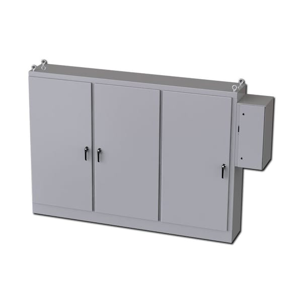 Saginaw Control & Engineering 3 Point Latch with Padlock Handle Electrical Enclosures, 84 in H, 18 in D, 117-1/2 in W - SCE-84XD3EW18G