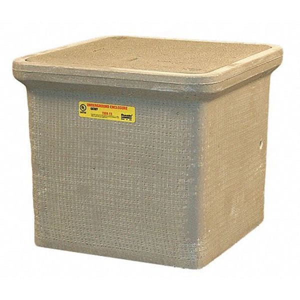 Quazite Underground Enclosure Assembly, Electric Cover, 12 in H, 14-3/4 in L, 14-3/4 in W, 15,000 lb - PC1212Z80217