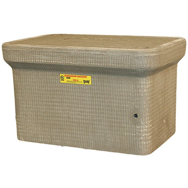 Quazite Underground Enclosure Assembly, Blank Cover, 12 in H, 20-1/4 in L, 13-3/8 in W, 8,000 lb - PG1118Z80109