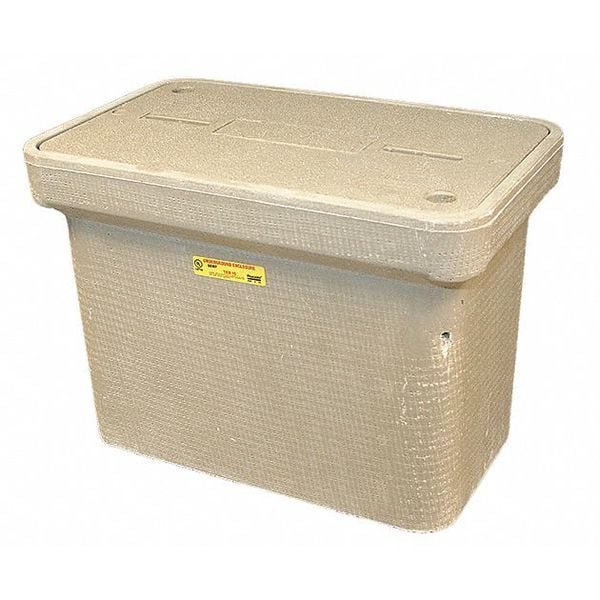 Quazite Underground Enclosure Assembly, Blank Cover, 18 in H, 25 in L, 15-1/2 in W, 8,000 lb - PG1324Z80409