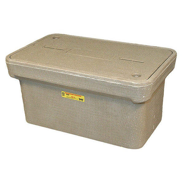 Quazite Underground Enclosure Assembly, Blank Cover, 12 in H, 25 in L, 15-1/2 in W, 8,000 lb - PG1324Z80109