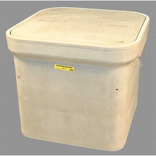 Quazite Underground Enclosure Assembly, Blank Cover, 24 in H, 28 in L, 28 in W, 8,000 lb - PG2424Z80709