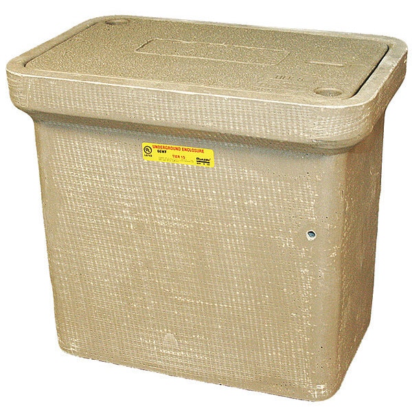 Quazite Underground Enclosure Assembly, Electric Cover, 18 in H, 20-1/4 in L, 13-3/8 in W, 8,000 lb - PG1118Z80417