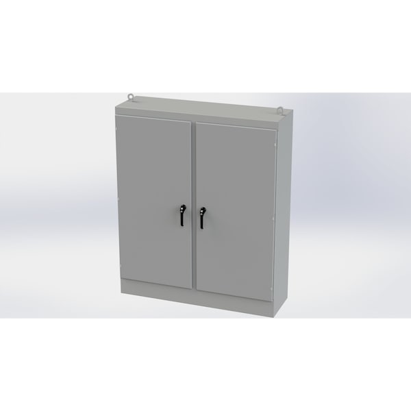 Saginaw Control & Engineering 3 Point Latch with Padlock/Keylock Handle Electrical Enclosures, 72 in H, 18 in D, 60 in W - SCE-72EL6018FSD