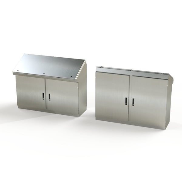 Saginaw Control & Engineering 1/4 Turn Latch, 3 Point Latch with Keyed Handle Electrical Enclosures, 46-1/4 in H, 18-1/2 in D - SCE-464919DCCSS