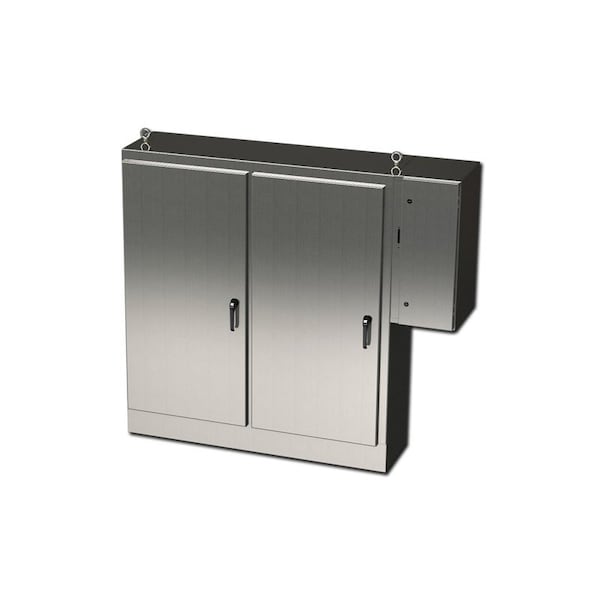 Saginaw Control & Engineering 3 Point Latch with Padlock Handle Electrical Enclosures, 72 in H, 18 in D, 65-3/4 in W - SCE-72XD6618SS