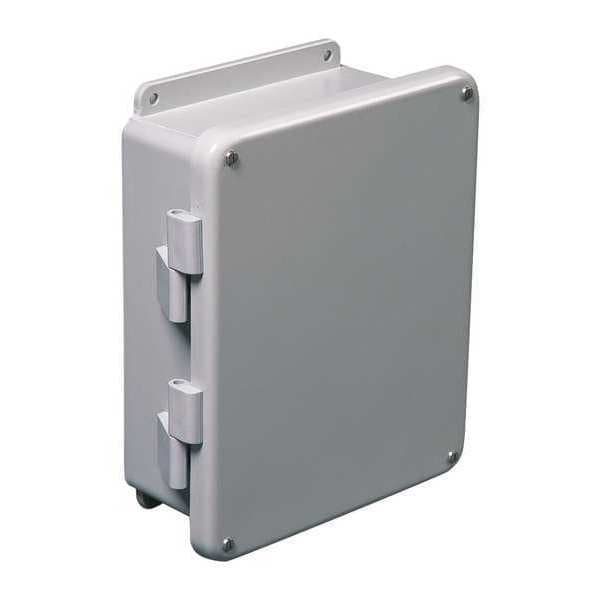 Wiegmann Captive Screws Electrical Enclosures, 13-1/2 in H, 5.94 in D, 12 in W, 12, 4X, 6P, Fiberglass - HW-J141206FCHSC