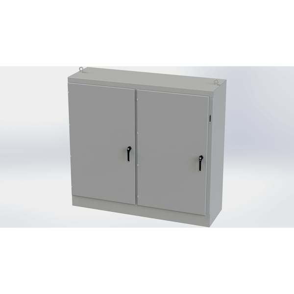 Saginaw Control & Engineering 3 Point Latch with Coinproof/Padlock Handle Electrical Enclosures, 72 in H, 24 in D, 77-3/4 in W - SCE-72XM7824G