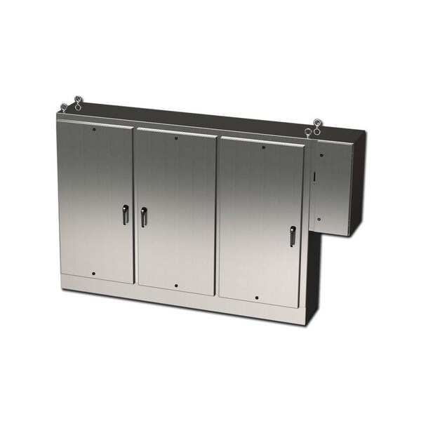 Saginaw Control & Engineering 3 Point Latch with Padlock Handle Electrical Enclosures, 72 in H, 18 in D, 99-1/2in W - SCE-72XD3EQ18SS