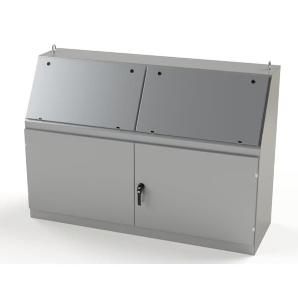 Saginaw Control & Engineering 3 Point Latch with Padlock/Keylock Handle Electrical Enclosures, 50 in H, 23 in D, 72 in W - SCE-1472BD