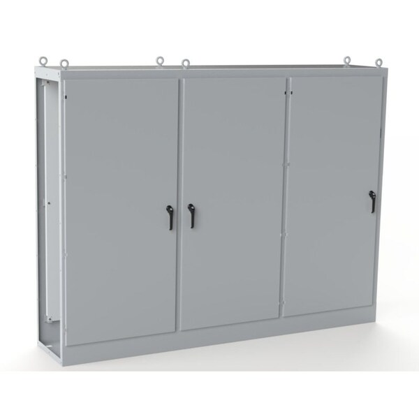 Saginaw Control & Engineering 3 Point Latch with Coinproof/Padlock Handle Electrical Enclosures, 90 in H, 24 in D, 118 in W - SCE-90XMR3D24G
