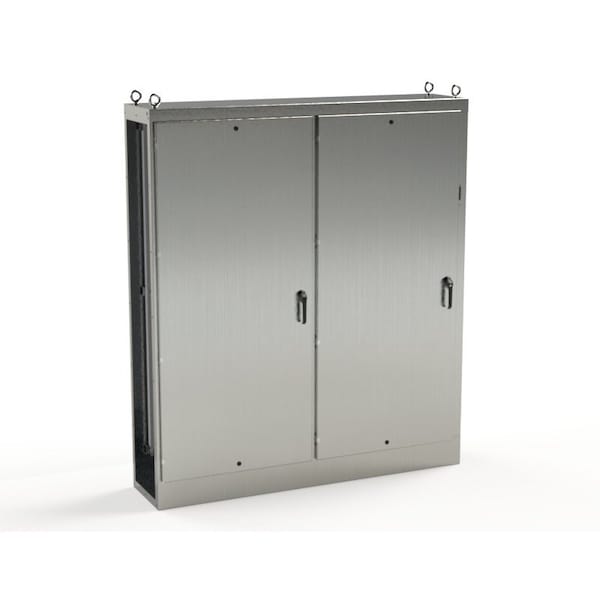 Saginaw Control & Engineering 3 Point Latch with Coinproof/Padlock Handle Electrical Enclosures, 90 in H, 18 in D, 78-3/4 in W - SCE-90XMR2D18SS