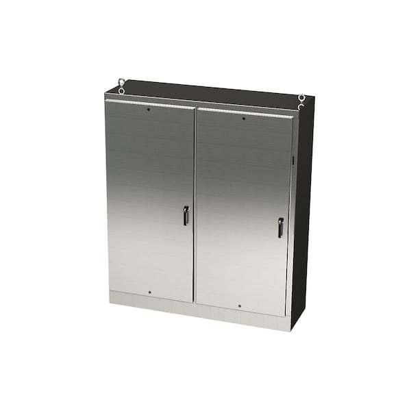 Saginaw Control & Engineering 3 Point Latch with Coinproof/Padlock Handle Electrical Enclosures, 72 in H, 24 in D, 77-3/4 in W - SCE-72XM7824SS6
