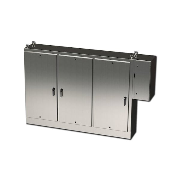 Saginaw Control & Engineering 3 Point Latch with Padlock Handle Electrical Enclosures, 72 in H, 18 in D, 99-1/2in W - SCE-72XD3EQ18SS6