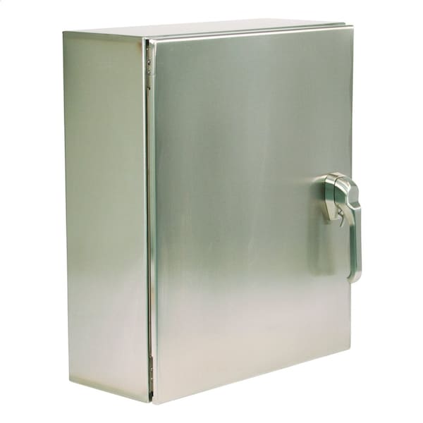Wiegmann 3 Point Latch with Padlock Handle Electrical Enclosures, 24 in H, 8 in D, 16 in W - N412241608SSA3PTC