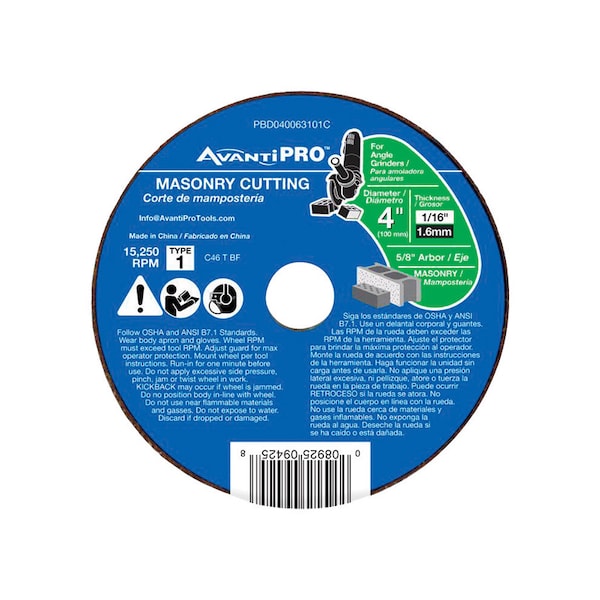 Avanti Pro MASONRY AP CUTOFF DSC 4"" - PBD040063101C

Avanti Pro MASONRY AP CUTOFF DSC 4"" - PBD040063101C