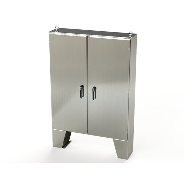 Saginaw Control & Engineering 3 Point Latch with Padlock/Keylock Handle Electrical Enclosures, 60 in H, 12 in D, 48 in W - SCE-60EL4812SSLPPL