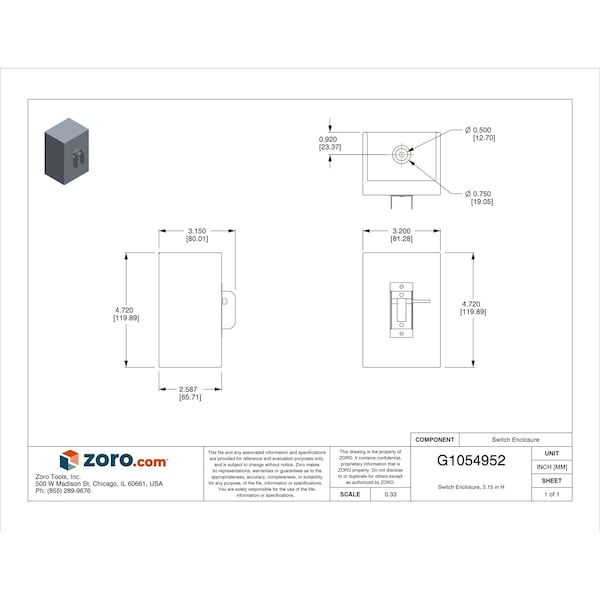 Hubbell Kellems Electrical Enclosures, 3.15 in H, 4.52 in D, 3.2 in W - HBL1370