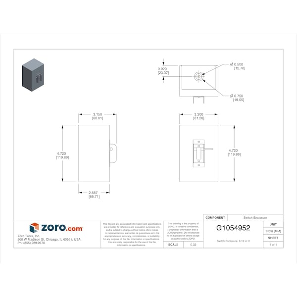 Hubbell Kellems Electrical Enclosures, 3.15 in H, 4.52 in D, 3.2 in W - HBL1370