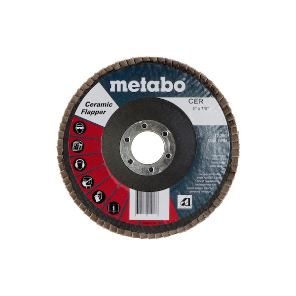 Disco de Aletas Cerámico de 5" Metabo 40 7/8 T29 Fibra de Vidrio - 629440000