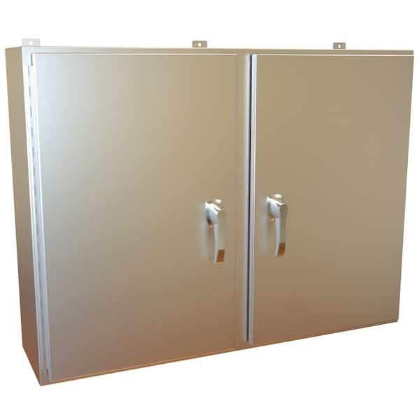 Hammond 3 Point Latch with Padlock Handle Electrical Enclosures, 36 in H, 12 in D, 48 in W - HN4WM364812SS