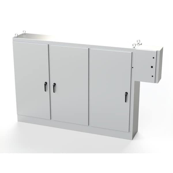 Saginaw Control & Engineering 3 Point Latch with Padlock Handle Electrical Enclosures, 72 in H, 18 in D, 99-1/2in W - SCE-72XR3EQ18G