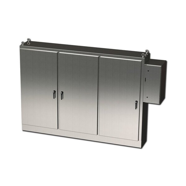 Saginaw Control & Engineering 3 Point Latch with Padlock Handle Electrical Enclosures, 84 in H, 18 in D, 117-1/2 in W - SCE-84XD3EW18SS6
