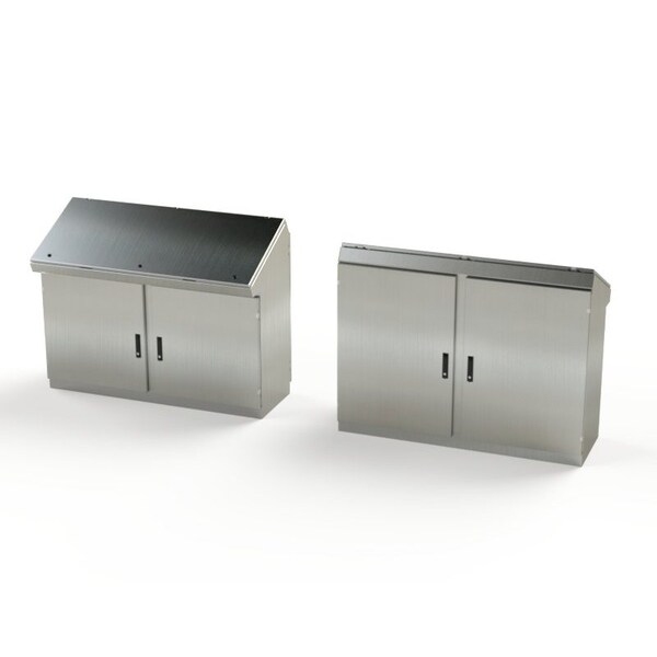 Saginaw Control & Engineering 1/4 Turn Latch, 3 Point Latch with Keyed Handle Electrical Enclosures, 46-1/4 in H, 18-1/2 in D - SCE-466019DCCSS6