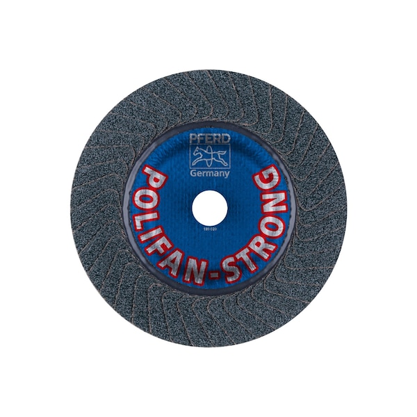 Disco de láminas POLIFAN® Z SGP STRONG STEEL de 7" x 5/8-11 Thd., Zirconia, 36 granos, cónico - 62980