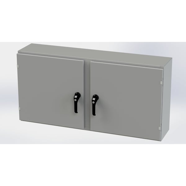 Saginaw Control & Engineering 3 Point Latch with Padlock/Keylock Handle Electrical Enclosures, 24 in H, 10 in D, 48 in W - SCE-24EL4810WFLP