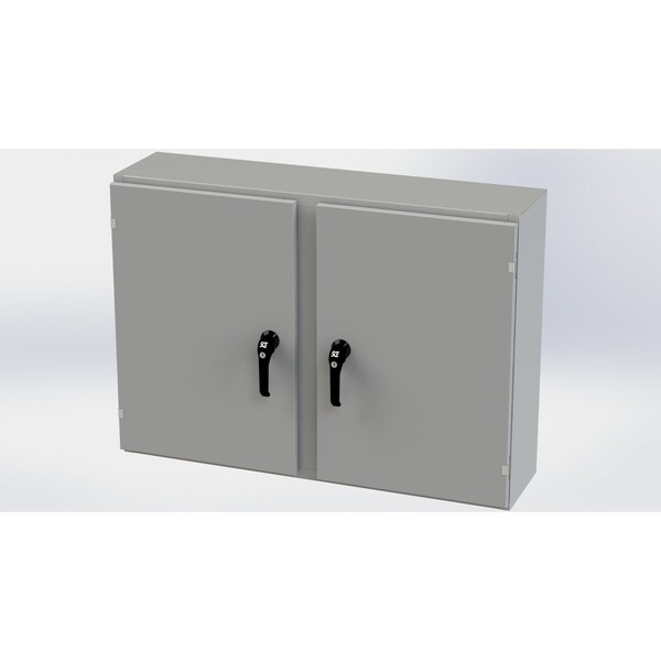 Saginaw Control & Engineering 3 Point Latch with Padlock/Keylock Handle Electrical Enclosures, 30 in H, 10 in D, 42 in W - SCE-30EL4210WFLP