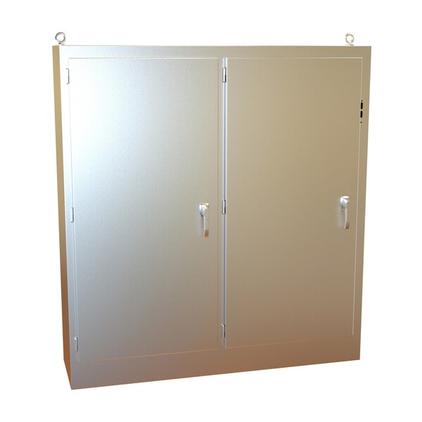 Hammond 3 Point Latch with Screw and Padlock Electrical Enclosures, 72.13 in H, 18.13 in D, 67 in W - 2UHD726718N4SS