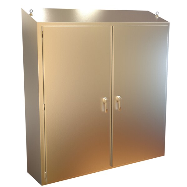 Hammond 3 Point Latch with Padlocking Electrical Enclosures, 74.13 in H, 18.13 in D, 75.13 in W - 2STFS747518SS