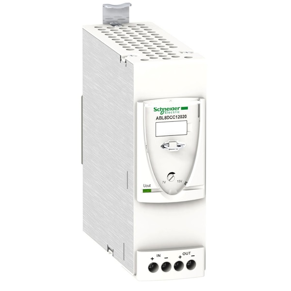 Schneider Electric DC to DC Converter, 24-28.8V DC to 12V DC, 24VA, 271 Hz, DIN Rail - ABL8DCC12020