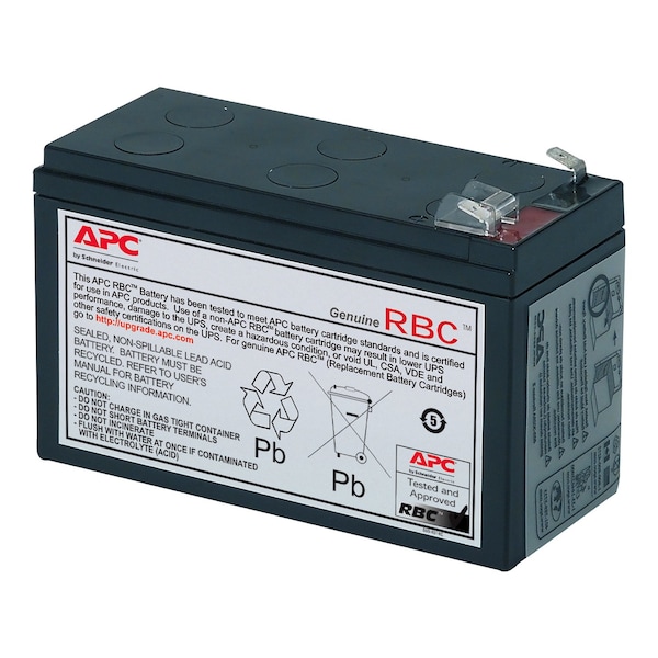 Apc UPS Battery, BE650R, BE750G, Mfr. No. BE650G, 12V DC, 9 Ah, Detachable Cable - RBC17