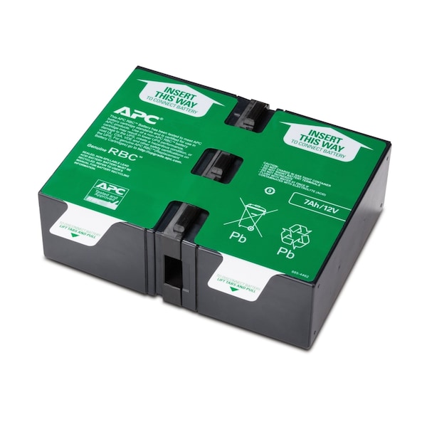 Apc UPS Battery, Mfr. No. BR1000G, SMT750RM2U, 24V DC, 7 Ah, Detachable Cable - APCRBC123