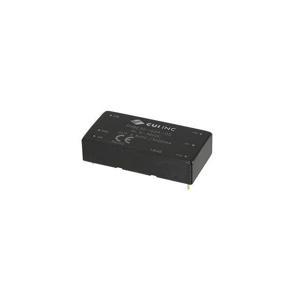Cui Inc DC to DC Converter, 48V DC to 5/ -5V DC, 10VA, 0 Hz - PYBE30-Q48-D5