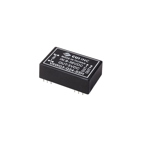 Cui Inc DC to DC Converter, 48V DC to 12/ -12V DC, 3VA, 0 Hz - VAWQ3-Q48-D12H