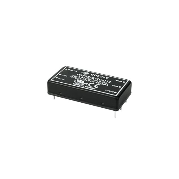 Cui Inc DC to DC Converter, 110V DC to 15/ -15V DC, 20VA, 0 Hz - PRF20-Q110-D15