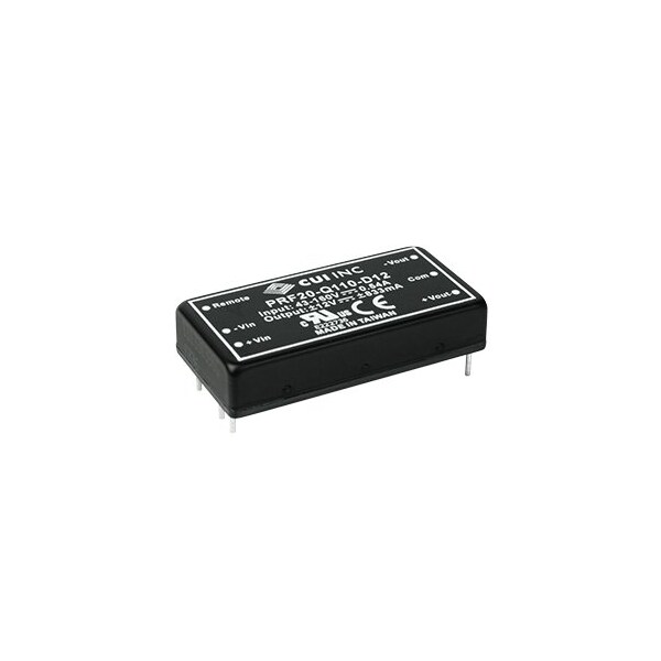Cui Inc DC to DC Converter, 110V DC to 15/ -15V DC, 20VA, 0 Hz - PRF20-Q110-D15