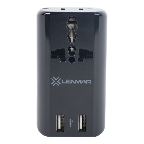 Lenmar Ultra-Compact All-in-One Travel Adapter with USB Port, Black - AC150USBK