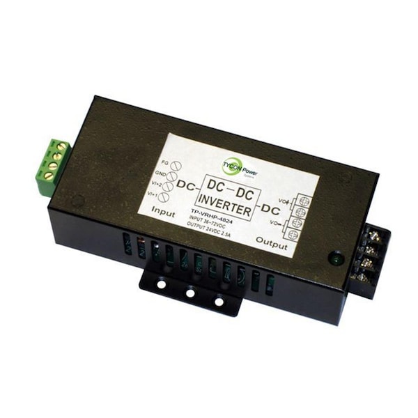 Tycon Systems DC to DC Converter, 18-36V DC to 24V DC, 70VA, 0 Hz, DIN Rail, Metal - TY583862
